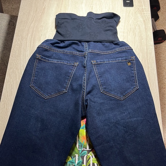 Jessica Simpson maternity dark blue denim really soft jeans size petite XS - Picture 6 of 10